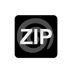 Vector black zip file type icon set photo